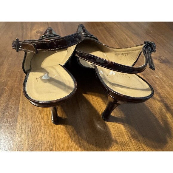 STUART WEITZMAN Women's Black Aspect Tortoise Shell Slingback Pumps Sz 10.5 N - Picture 10 of 12